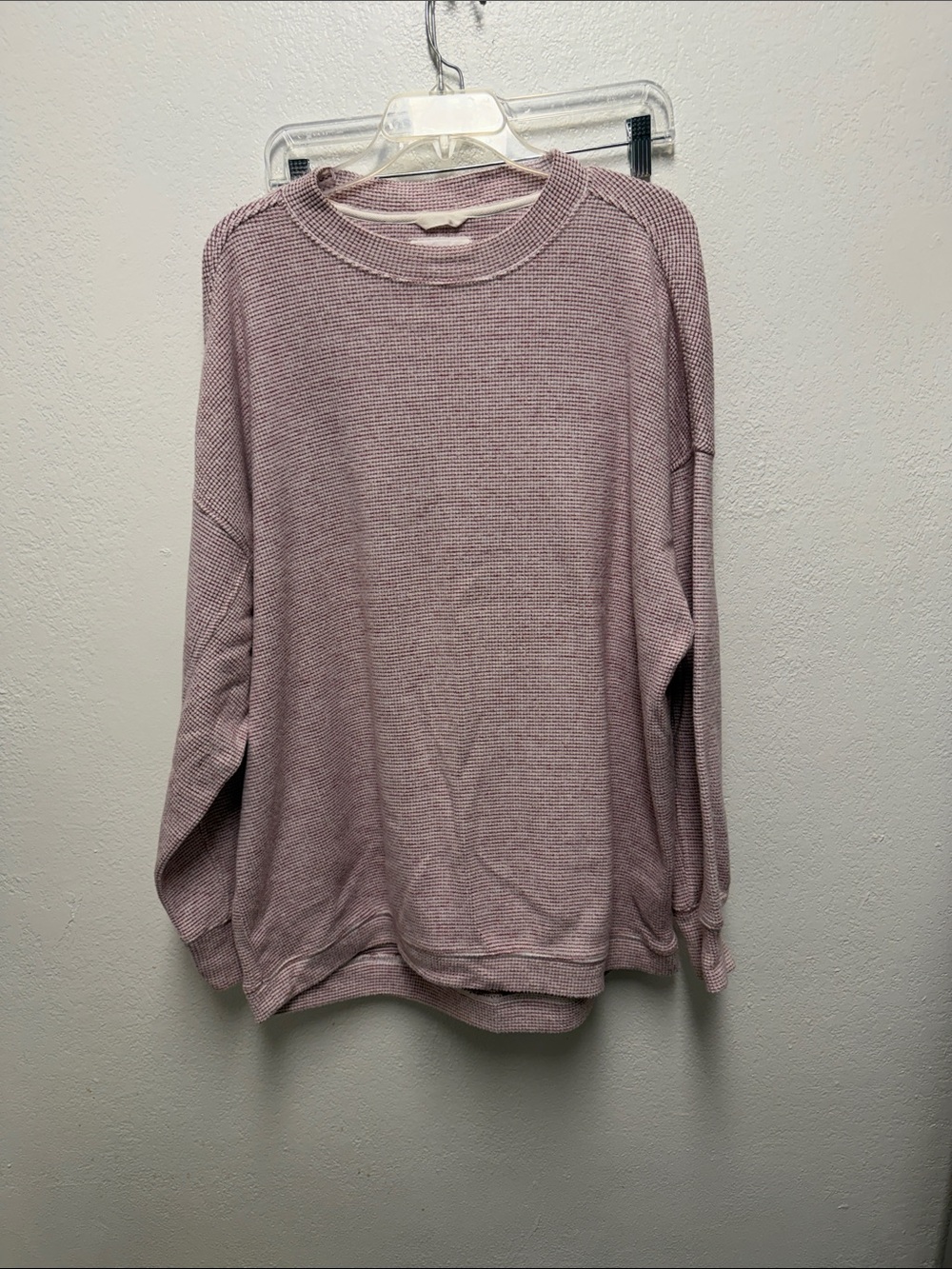 aerie Waffle-Knit Crewneck Sweater in Dusty Mauve